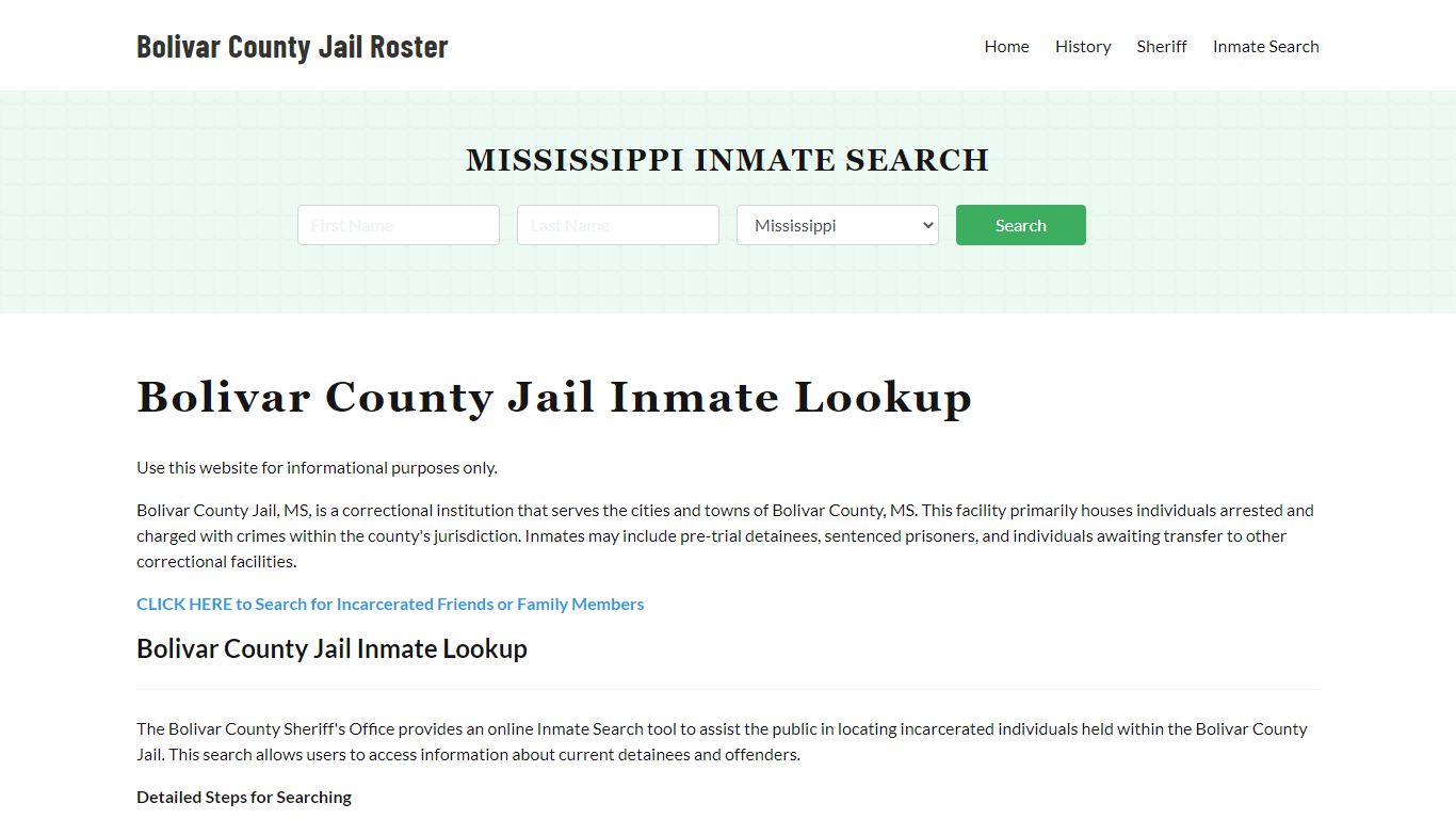 Bolivar County Jail Roster Lookup, MS, Inmate Search